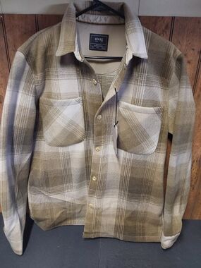 Nomad Plaid Shacket in Olive & Cream